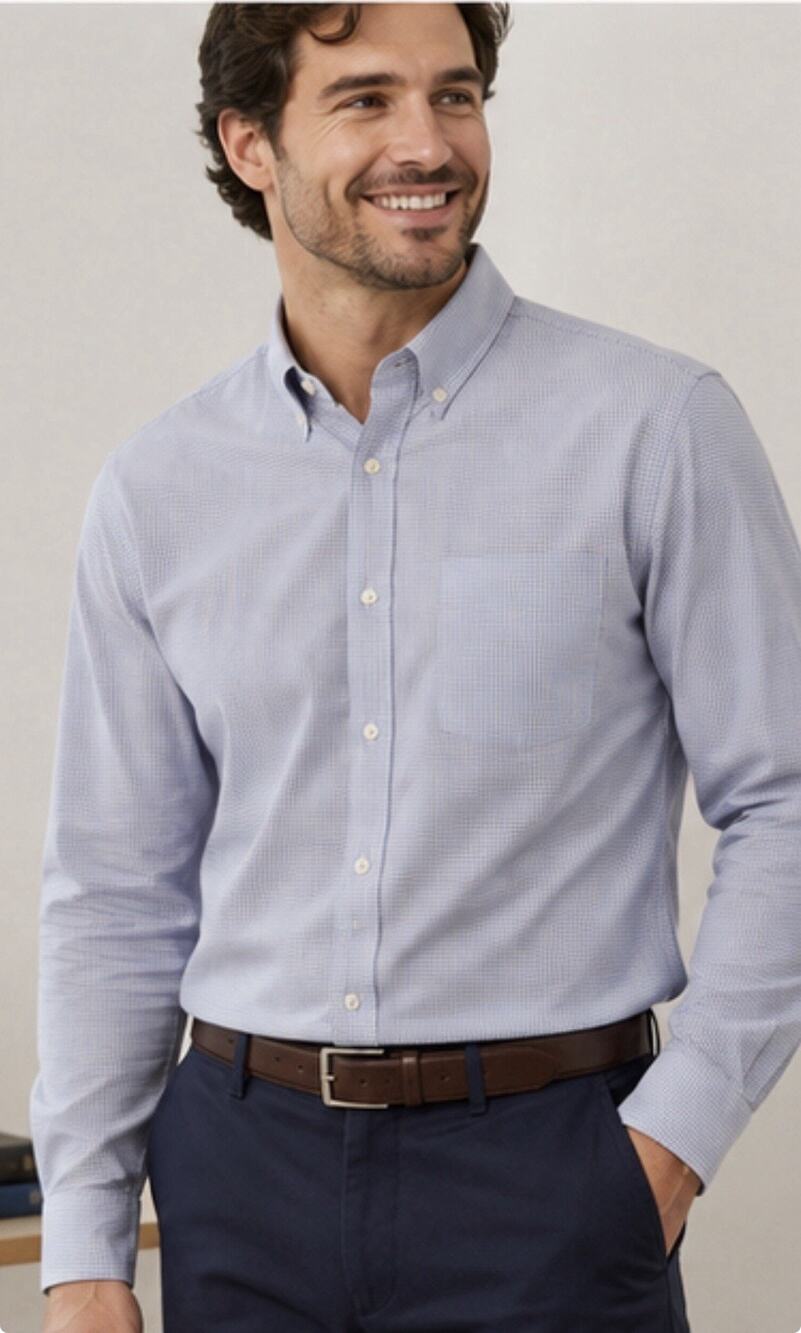 Daniel Cremieux Collection Stanley Shirt 16 34 Blue Check Button Down Cotton